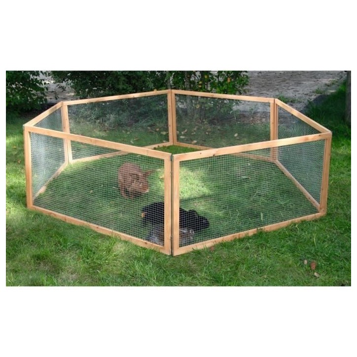 KERBL - Enclos extérieur pour rongeurs - Vario Bois - Grillage fin - Dimensions 120x120x59cm