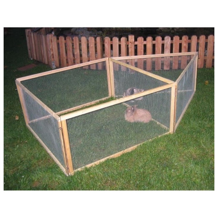 KERBL - Enclos extérieur pour rongeurs - Vario Bois - Grillage fin - Dimensions 120x120x59cm