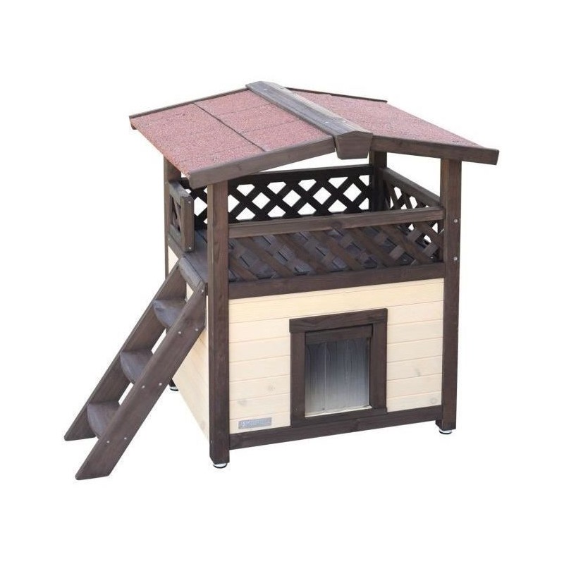 Maison pour chat extérieure 88 x 57 x 77 cm - KERBL - 4-Seasons Delux