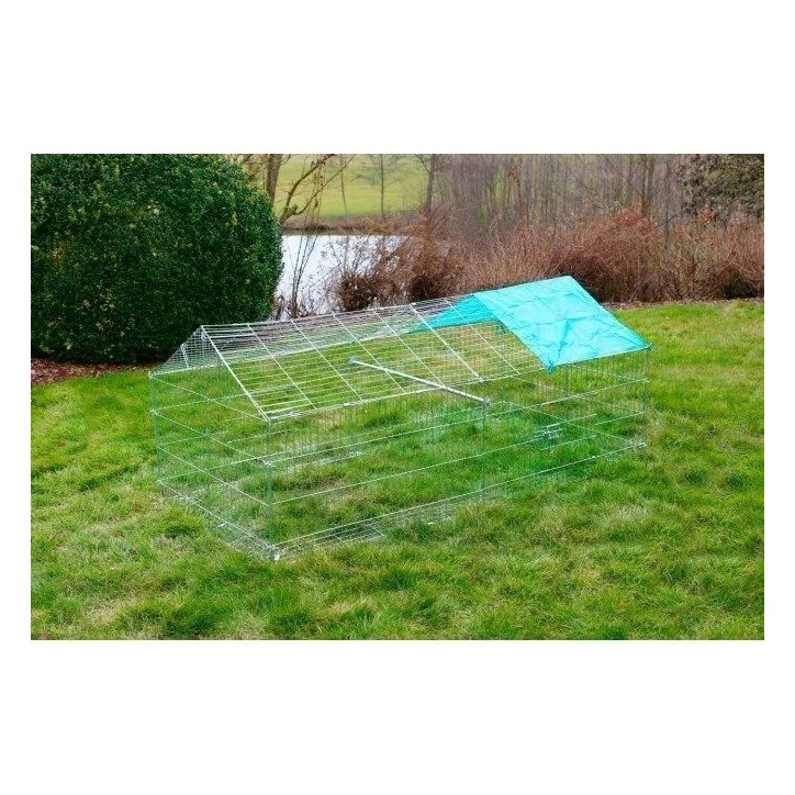 KERBL - Enclos extérieur pour rongeur - Antifugue - 180 x 90 x 75 cm - Gris - Sécurisé