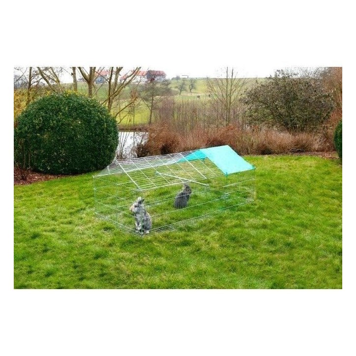 KERBL - Enclos extérieur pour rongeur - Antifugue - 180 x 90 x 75 cm - Gris - Sécurisé