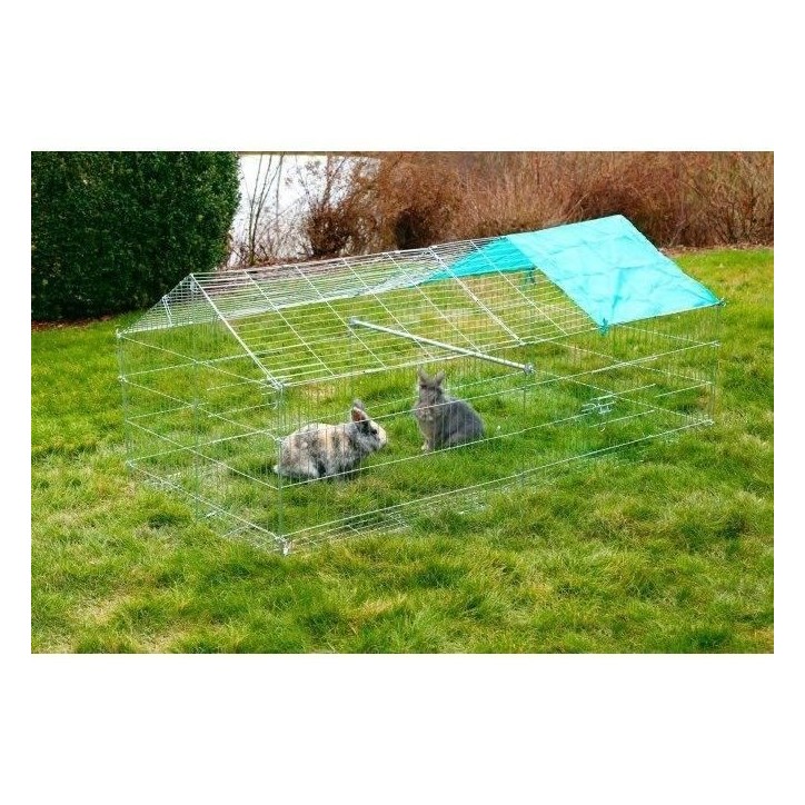 KERBL - Enclos extérieur pour rongeur - Antifugue - 180 x 90 x 75 cm - Gris - Sécurisé