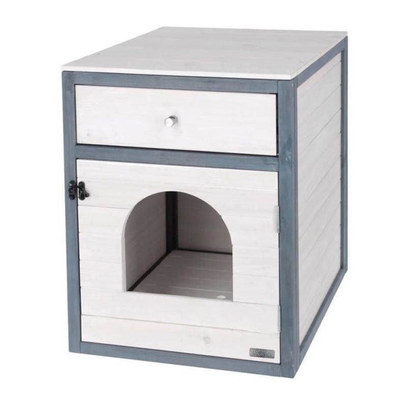 KERBL - Maison de toilette pour chat - 58 x 45 x 60 cm- IDA - Blanc/bl KERBL - Maison de toilette pour chat - 58 x 45 x 60 cm- IDA - Blanc/bl