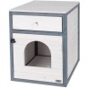KERBL - Maison de toilette pour chat - 58 x 45 x 60 cm- IDA - Blanc/bl
