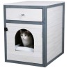 KERBL - Maison de toilette pour chat - 58 x 45 x 60 cm- IDA - Blanc/bl