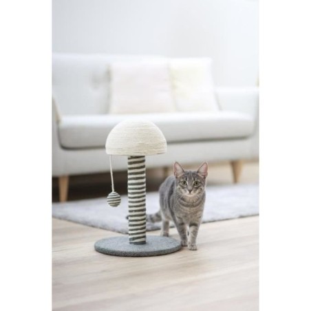 KERBL - Poteau griffoir pour chat - Tronc 42 cm - FUNGHI - Gris/blanc - Sisal - Base : ø 30 cm