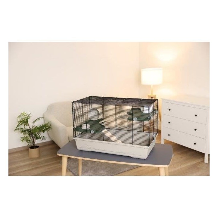 Cage 3 étages pour petits rongeurs 80*45*53 cm - FLAT NATURE - KERBL
