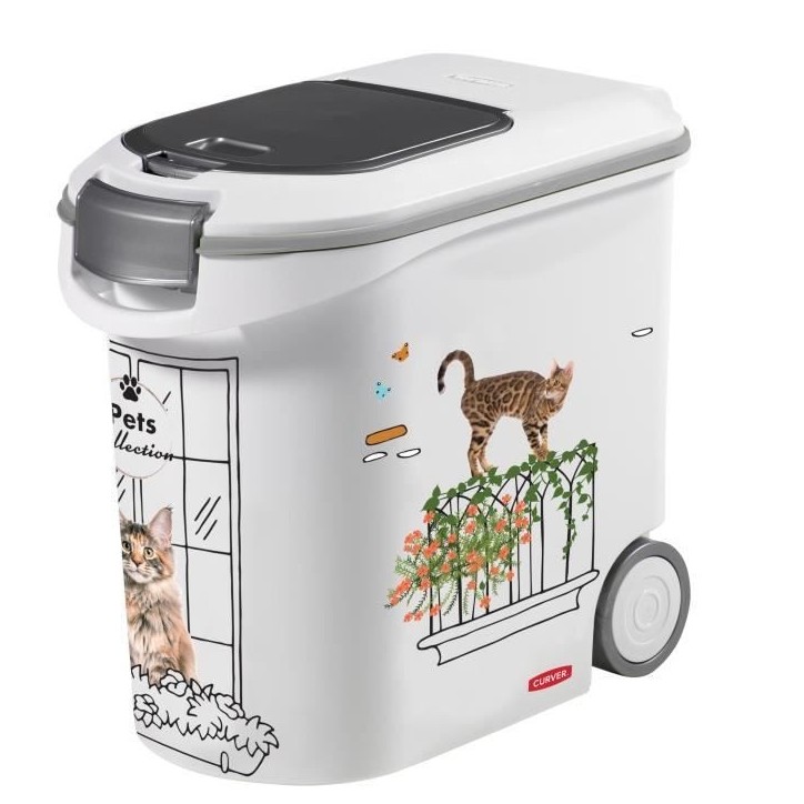 Conteneur a croquettes CURVER - 35L/12 kg - PETS COLLECTION - Pour chat