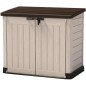 Coffre de rangement extérieur KETER en résine 1200 litres Beige et marron - Range Poubelles ou vélo