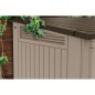 Coffre de rangement extérieur KETER en résine 880 litres Beige et marron- Malle de jardin sans vérins Coffre de rangement extérieur KETER en résine 880 litres Beige et marron- Malle de jardin sans vérins