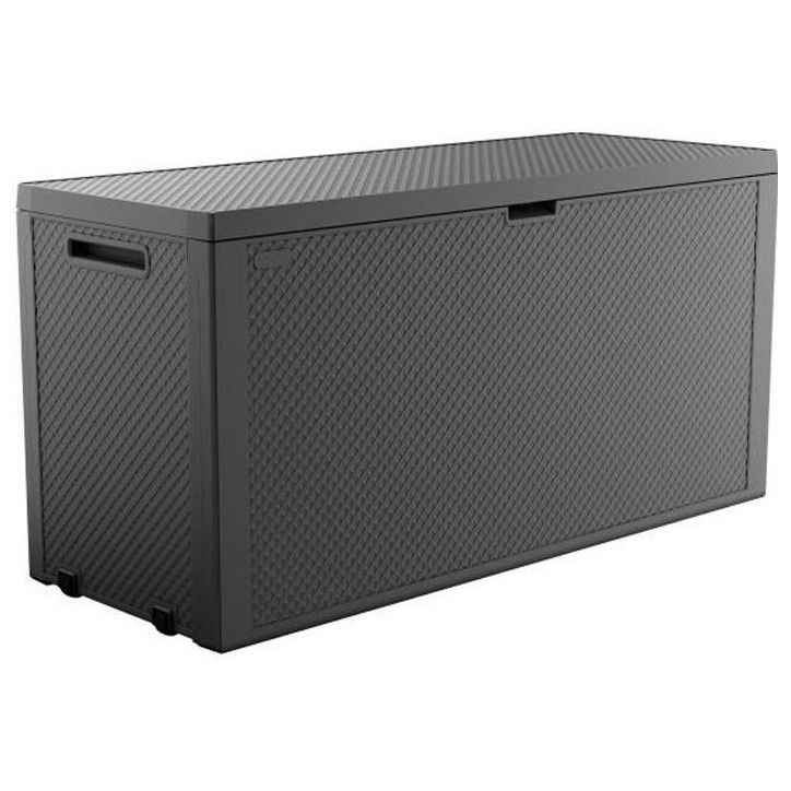 Coffre de rangement KETER extérieur en résine 270 litres Gris - Malle de jardin Emily