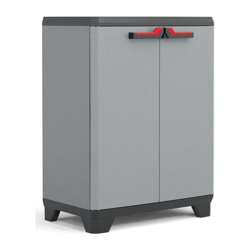 Keter Armoire de Rangement Basse Stilo Gris et Noir 90 cm Casier Organ Keter Armoire de Rangement Basse Stilo Gris et Noir 90 cm Casier Organ