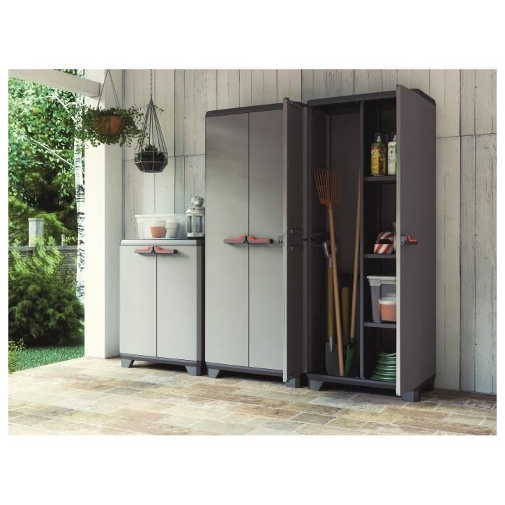 Keter Armoire de Rangement Basse Stilo Gris et Noir 90 cm Casier Organisateur 434769 Keter Armoire de Rangement Basse Stilo Gris et Noir 90 cm Casier Organisateur 434769