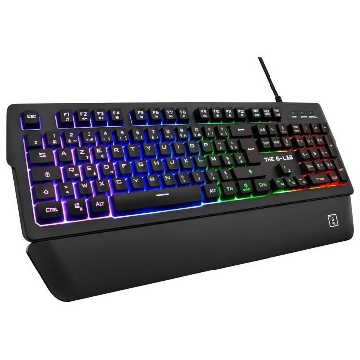 Clavier Gamer - The G-Lab - KEYZ PALLADIUM - Filaire - RGB - Repose Poignet - Azerty - Noir Clavier Gamer - The G-Lab - KEYZ PALLADIUM - Filaire - RGB - Repose Poignet - Azerty - Noir