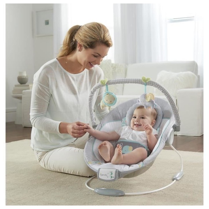 INGENUITY Transat pour bébé-Morrison- Arche avec jouets d'éveil amovible, 8 Mélodies, Vibrations apaisantes, Cadeau Noel bé INGENUITY Transat pour bébé-Morrison- Arche avec jouets d'éveil amovible, 8 Mélodies, Vibrations apaisantes, Cadeau Noel bé