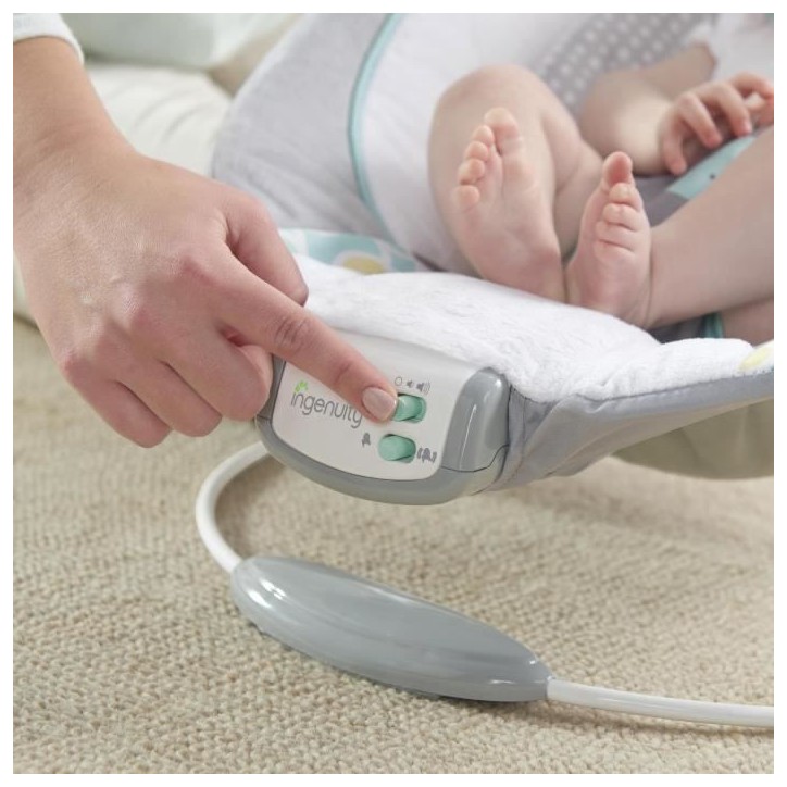 INGENUITY Transat pour bébé-Morrison- Arche avec jouets d'éveil amovible, 8 Mélodies, Vibrations apaisantes, Cadeau Noel bé INGENUITY Transat pour bébé-Morrison- Arche avec jouets d'éveil amovible, 8 Mélodies, Vibrations apaisantes, Cadeau Noel bé
