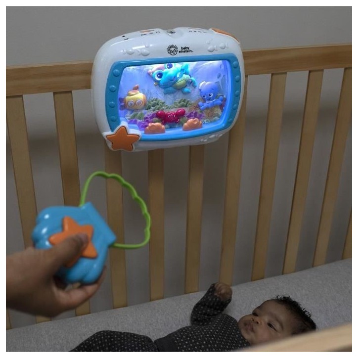 BABY EINSTEIN Veilleuse bébé - Reves marins - Réglage 25 min lumiere, son, Cadeau Noel bébé, attache lit, télécommande BABY EINSTEIN Veilleuse bébé - Reves marins - Réglage 25 min lumiere, son, Cadeau Noel bébé, attache lit, télécommande