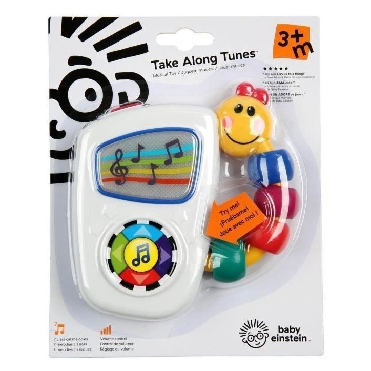 BABY EINSTEIN Petite radio portable bébé, Boîte a musique nomade Take Along Tunes™ - Cadeau Noel bébé 3M+ BABY EINSTEIN Petite radio portable bébé, Boîte a musique nomade Take Along Tunes™ - Cadeau Noel bébé 3M+