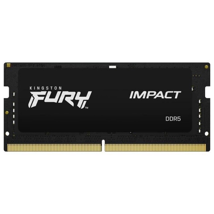 Kit mémoire - Kingston - Kingston FURY Impact - DDR5 - kit - 64 Go: 2 x 32 Go - SO DIMM 262 broches - 5600 MHz / PC5-44800 - m Kit mémoire - Kingston - Kingston FURY Impact - DDR5 - kit - 64 Go: 2 x 32 Go - SO DIMM 262 broches - 5600 MHz / PC5-44800 - m