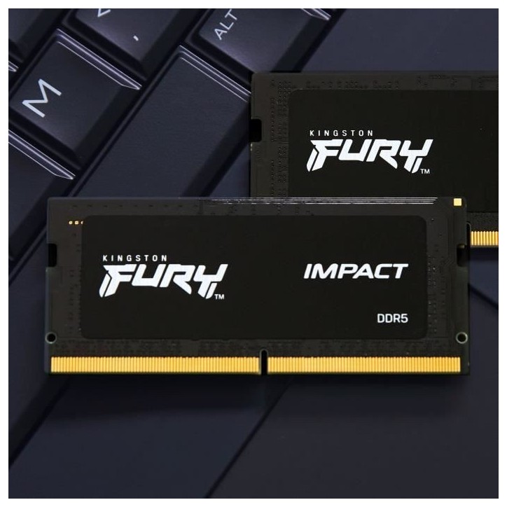Kit mémoire - Kingston - Kingston FURY Impact - DDR5 - kit - 64 Go: 2 x 32 Go - SO DIMM 262 broches - 5600 MHz / PC5-44800 - m Kit mémoire - Kingston - Kingston FURY Impact - DDR5 - kit - 64 Go: 2 x 32 Go - SO DIMM 262 broches - 5600 MHz / PC5-44800 - m