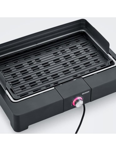 SEVERIN - PG8567 - Barbecue de table électrique, 2 200 W, grille en fonte d'aluminium, bac a eau réducteur de fumée et d'odeu