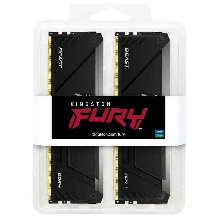 Mémoire DDR4 - KINGSTON - FURY Beast - 32 Go (2 x 16 Go) - 3600 Mhz - CL18 Mémoire DDR4 - KINGSTON - FURY Beast - 32 Go (2 x 16 Go) - 3600 Mhz - CL18