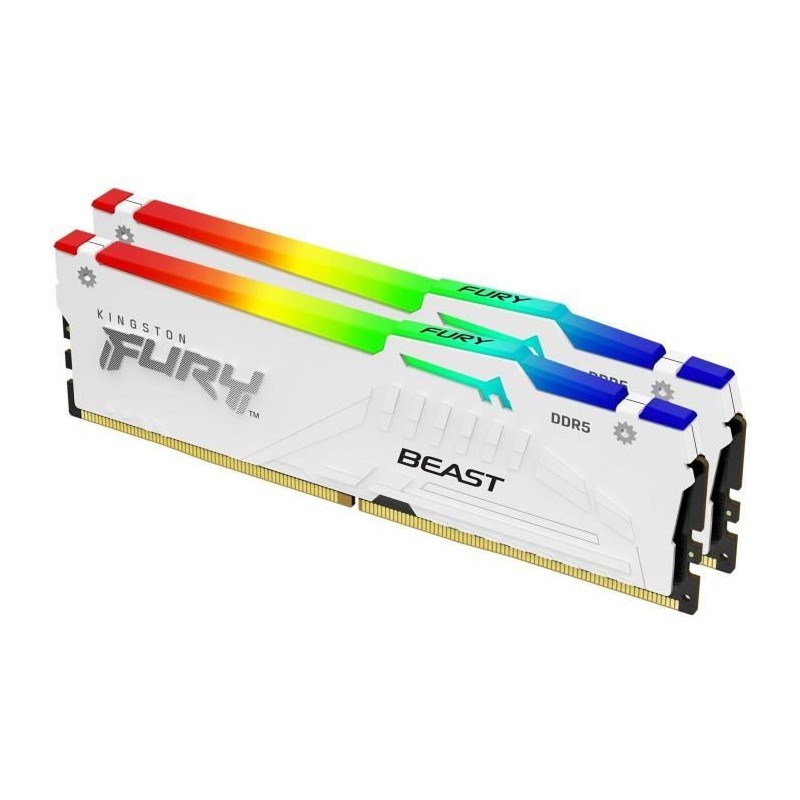 Mémoire DDR5 - KINGSTON - FURY Beast White RGB EXPO - 32 Go (2 x 16 G Mémoire DDR5 - KINGSTON - FURY Beast White RGB EXPO - 32 Go (2 x 16 G