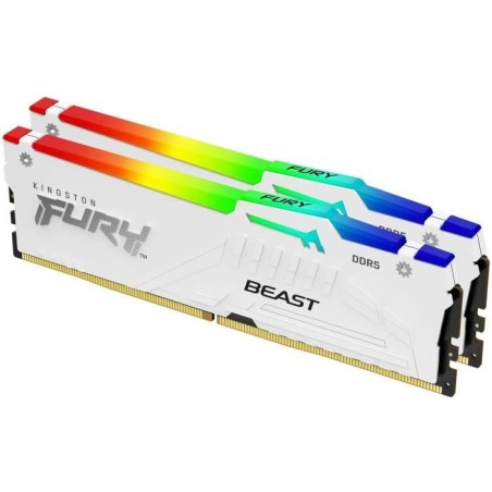 Mémoire DDR5 - KINGSTON - FURY Beast White RGB EXPO - 32 Go (2 x 16 G