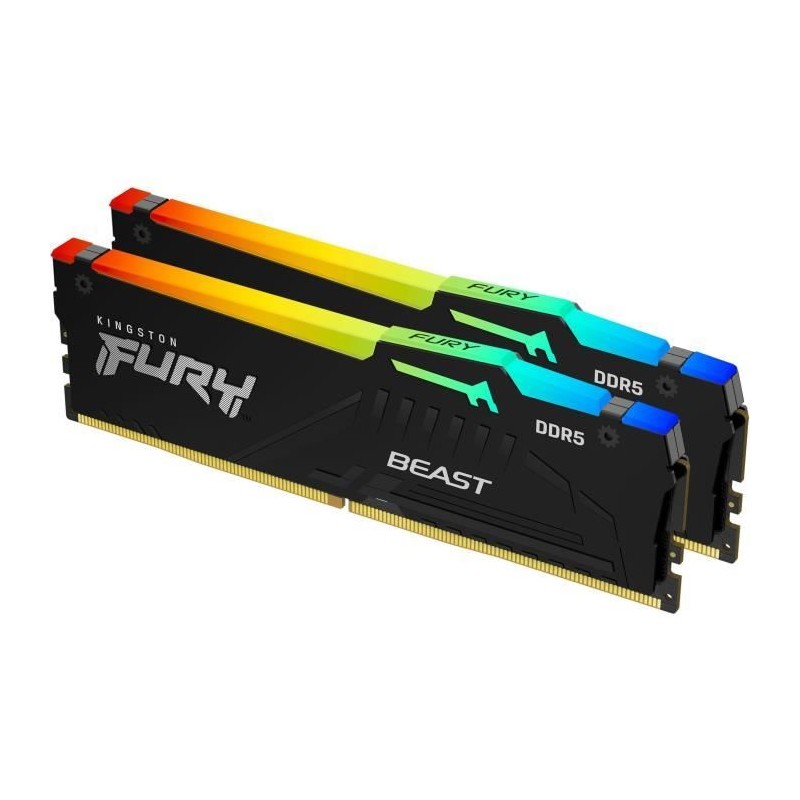 Mémoire DDR5 - KINGSTON - FURY Beast RGB EXPO - 32 Go (2 x 16 Go) - 6 Mémoire DDR5 - KINGSTON - FURY Beast RGB EXPO - 32 Go (2 x 16 Go) - 6