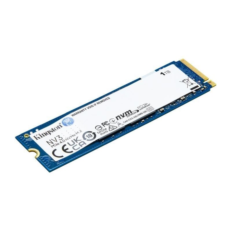 KINGSTON - NV3 - SSD Interne - 1 To - PCIe 4.0 NVMe M.2 2280 KINGSTON - NV3 - SSD Interne - 1 To - PCIe 4.0 NVMe M.2 2280