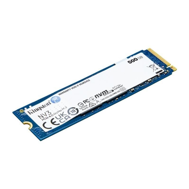 KINGSTON - NV3 - SSD Interne - 500 Go - PCIe 4.0 NVMe M.2 2280 KINGSTON - NV3 - SSD Interne - 500 Go - PCIe 4.0 NVMe M.2 2280