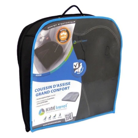 Coussin d'assise grand confort en mousse - KINE TRAVEL - 41.5 x 40 x 9/2 cm - développés et testés par un kiné spécialiste