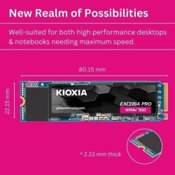 SSD - KIOXIA - EXCERIA PRO - 2 To, M.2, 7300 Mo/s lecture, 6400 Mo/s