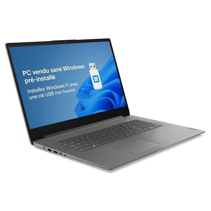 PC Portable LENOVO IdeaPad 3 17ABA7 | Sans Windows - 17'' HD+ - Ryzen 7 5825U - RAM 16 Go - SSD 512 Go - AZERTY PC Portable LENOVO IdeaPad 3 17ABA7 | Sans Windows - 17'' HD+ - Ryzen 7 5825U - RAM 16 Go - SSD 512 Go - AZERTY