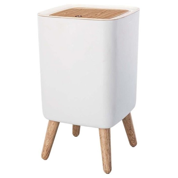 Poubelle sur pied de salle de bain push - MALMO SQUARE - KITCHEN MOVE - 10L - Bois design Poubelle sur pied de salle de bain push - MALMO SQUARE - KITCHEN MOVE - 10L - Bois design
