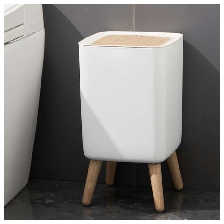 Poubelle sur pied de salle de bain push - MALMO SQUARE - KITCHEN MOVE - 10L - Bois design Poubelle sur pied de salle de bain push - MALMO SQUARE - KITCHEN MOVE - 10L - Bois design