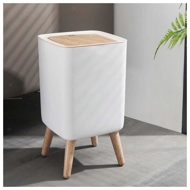 Poubelle sur pied de salle de bain push - MALMO SQUARE - KITCHEN MOVE - 10L - Bois design Poubelle sur pied de salle de bain push - MALMO SQUARE - KITCHEN MOVE - 10L - Bois design