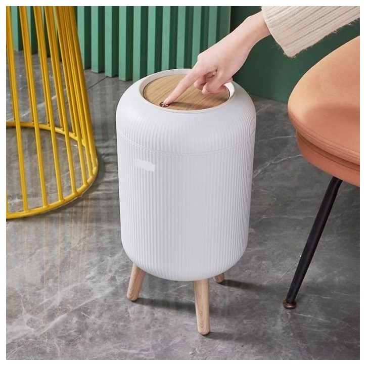 Poubelle sur pied de salle de bain push - LIMO - KITCHEN MOVE - 9L - Bois design Poubelle sur pied de salle de bain push - LIMO - KITCHEN MOVE - 9L - Bois design