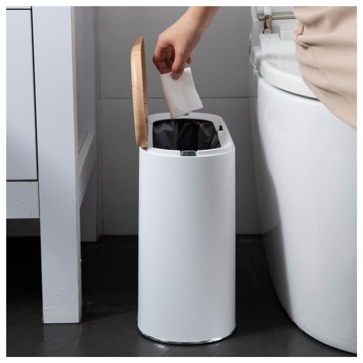 Poubelle de salle de bain étroite push - ALDO - KITCHEN MOVE - 10 L - Bois Poubelle de salle de bain étroite push - ALDO - KITCHEN MOVE - 10 L - Bois