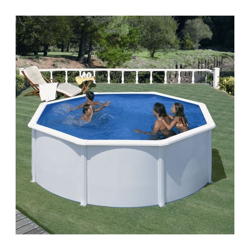 GRE - Kit Piscine hors sol acier ronde blanche Ø300 x 122 cm (Livrée GRE - Kit Piscine hors sol acier ronde blanche Ø300 x 122 cm (Livrée