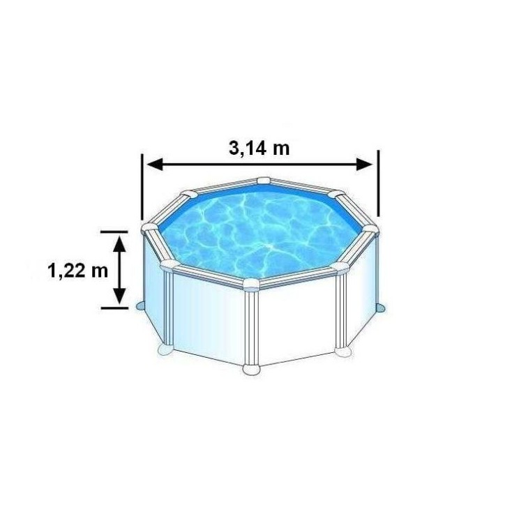 GRE - Kit Piscine hors sol acier ronde blanche Ø300 x 122 cm (Livrée avec filtre a sable et échelle) GRE - Kit Piscine hors sol acier ronde blanche Ø300 x 122 cm (Livrée avec filtre a sable et échelle)