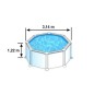 GRE - Kit Piscine hors sol acier ronde blanche Ø300 x 122 cm (Livrée avec filtre a sable et échelle) GRE - Kit Piscine hors sol acier ronde blanche Ø300 x 122 cm (Livrée avec filtre a sable et échelle)