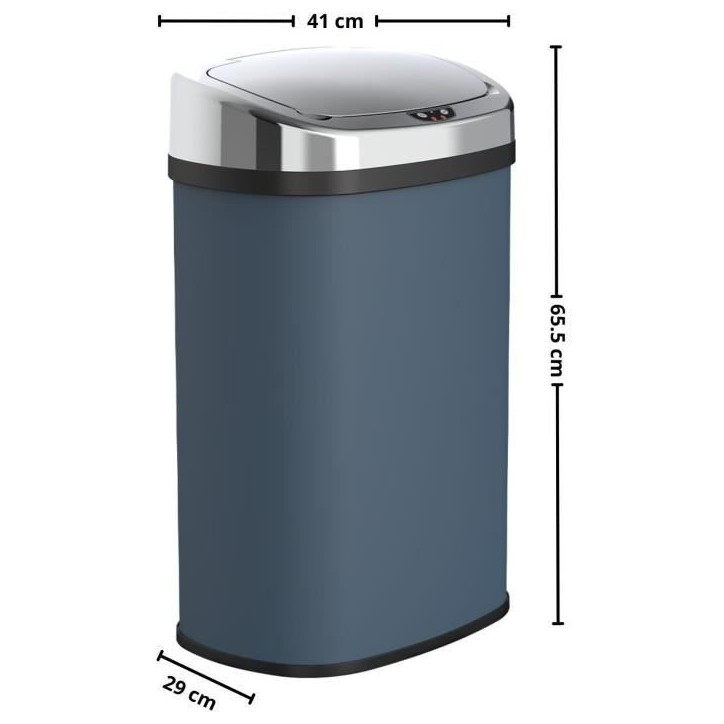 Poubelle de cuisine automatique - MAJESTIC - KITCHEN MOVE - 58 L - Inox gris mat avec cerclage
