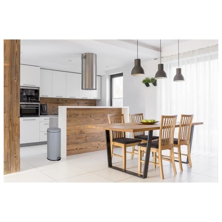 KITCHEN MOVE Poubelle de cuisine a pédale URBAN 30L - En acier Gris KITCHEN MOVE Poubelle de cuisine a pédale URBAN 30L - En acier Gris