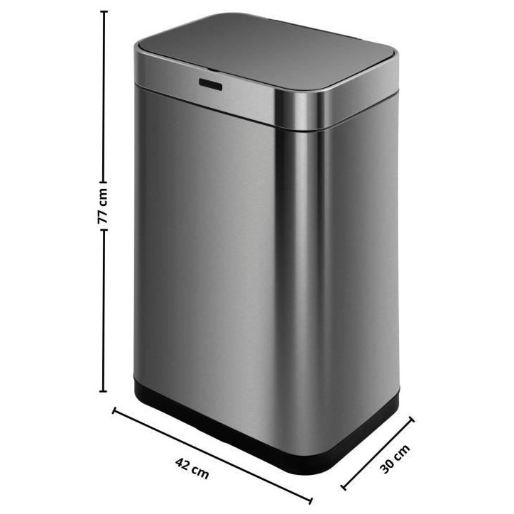 Poubelle de cuisine automatique design - UPPER - KITCHEN MOVE - 60 L - Inox avec cerclage Poubelle de cuisine automatique design - UPPER - KITCHEN MOVE - 60 L - Inox avec cerclage