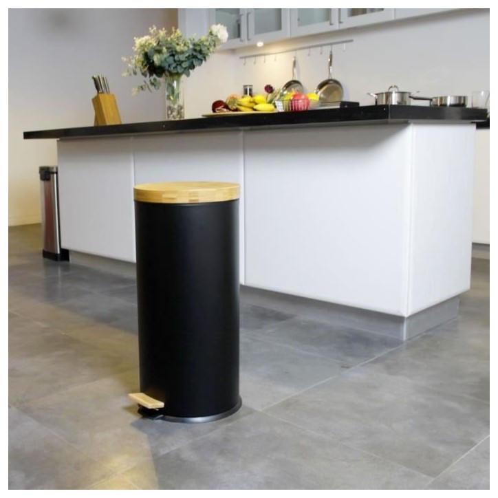 KITCHEN MOVE Poubelle de cuisine a pédale Forest - 30L - Noir mat KITCHEN MOVE Poubelle de cuisine a pédale Forest - 30L - Noir mat