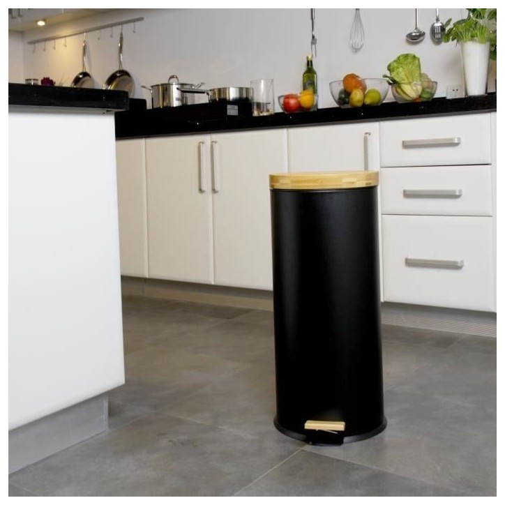KITCHEN MOVE Poubelle de cuisine a pédale Forest - 30L - Noir mat KITCHEN MOVE Poubelle de cuisine a pédale Forest - 30L - Noir mat