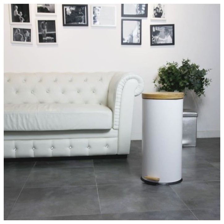 KITCHEN MOVE Poubelle de cuisine a pédale Forest - 30L - Blanc mat KITCHEN MOVE Poubelle de cuisine a pédale Forest - 30L - Blanc mat