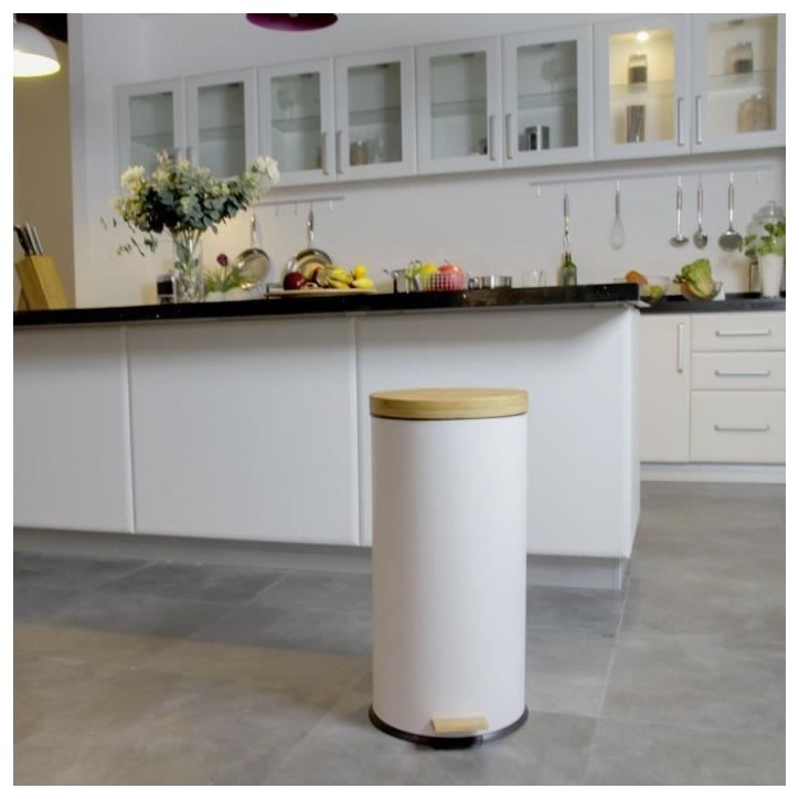 KITCHEN MOVE Poubelle de cuisine a pédale Forest - 30L - Blanc mat KITCHEN MOVE Poubelle de cuisine a pédale Forest - 30L - Blanc mat