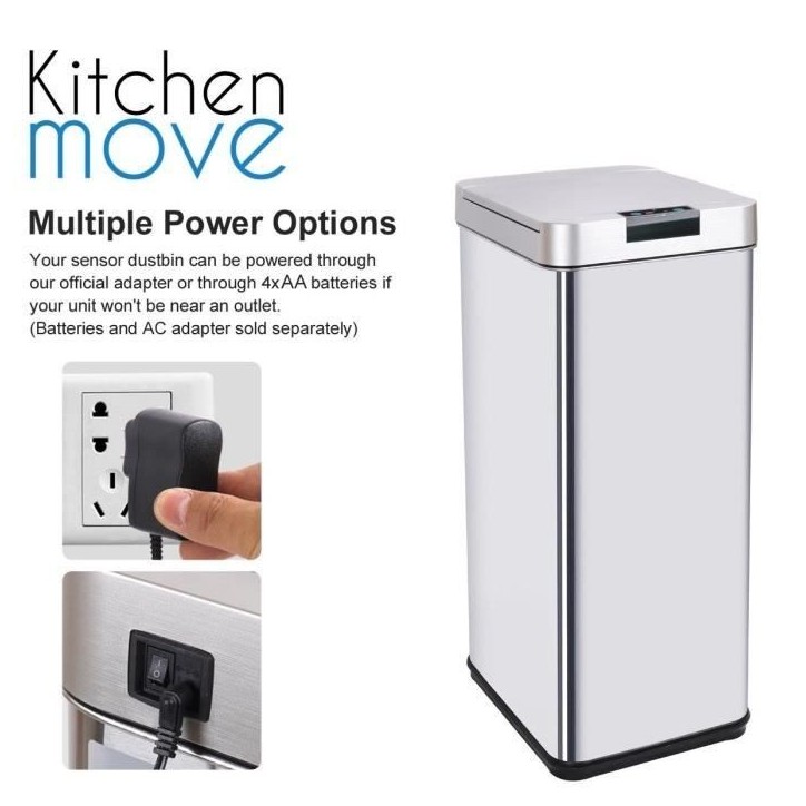 KITCHEN MOVE Poubelle automatique PARKSIDE - 50L - Inox avec cerclage